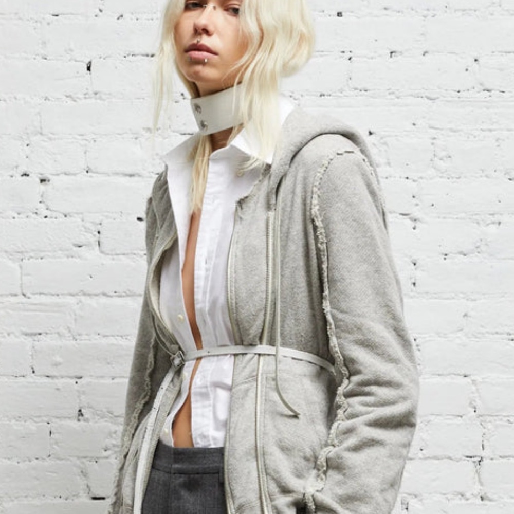 R13 Flat Sleeve Double Zip Hoodie - Picture 3 of 8